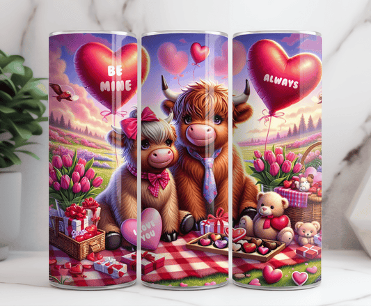 Highlandcow valentine couple 20 oz tumbler