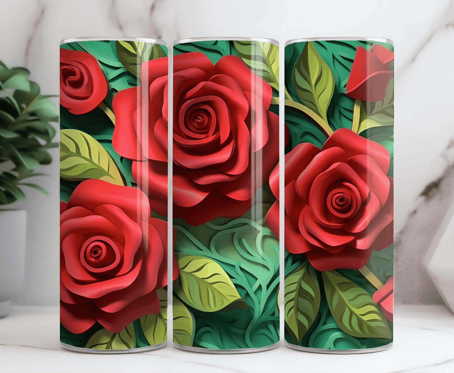 Red rose valentine 20 oz tumbler