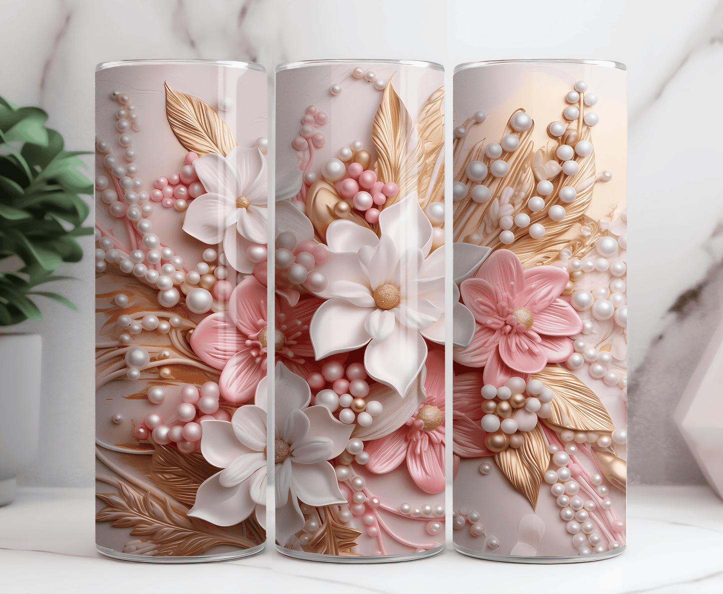 flower pearl valentine 20 oz tumbler