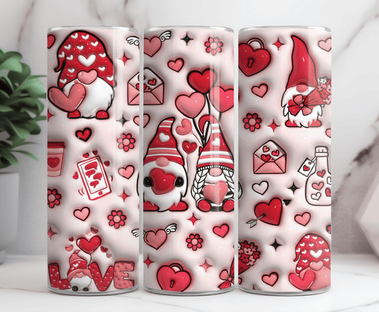 Gnome valentine 20 oz tumbler