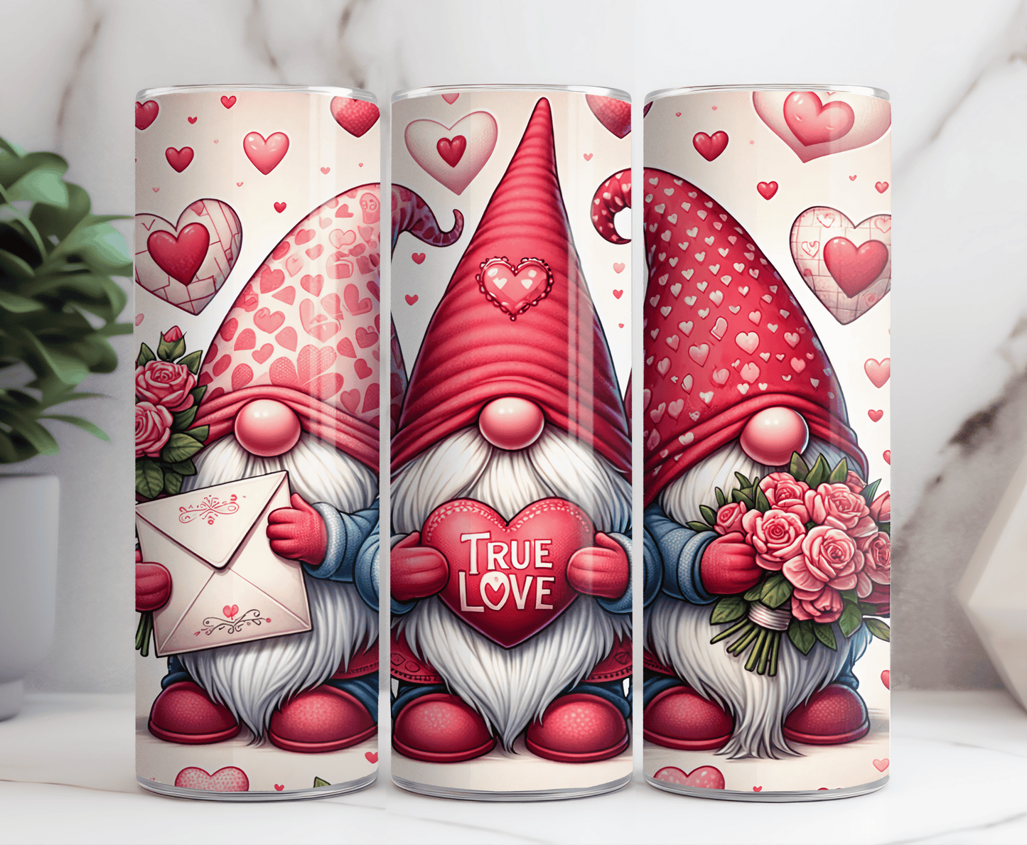 Gnome love valentine 20 oz tumbler