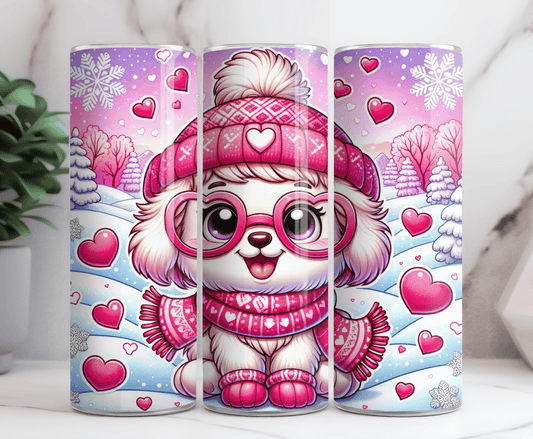 Winter puppy love valentine 20 oz tumbler