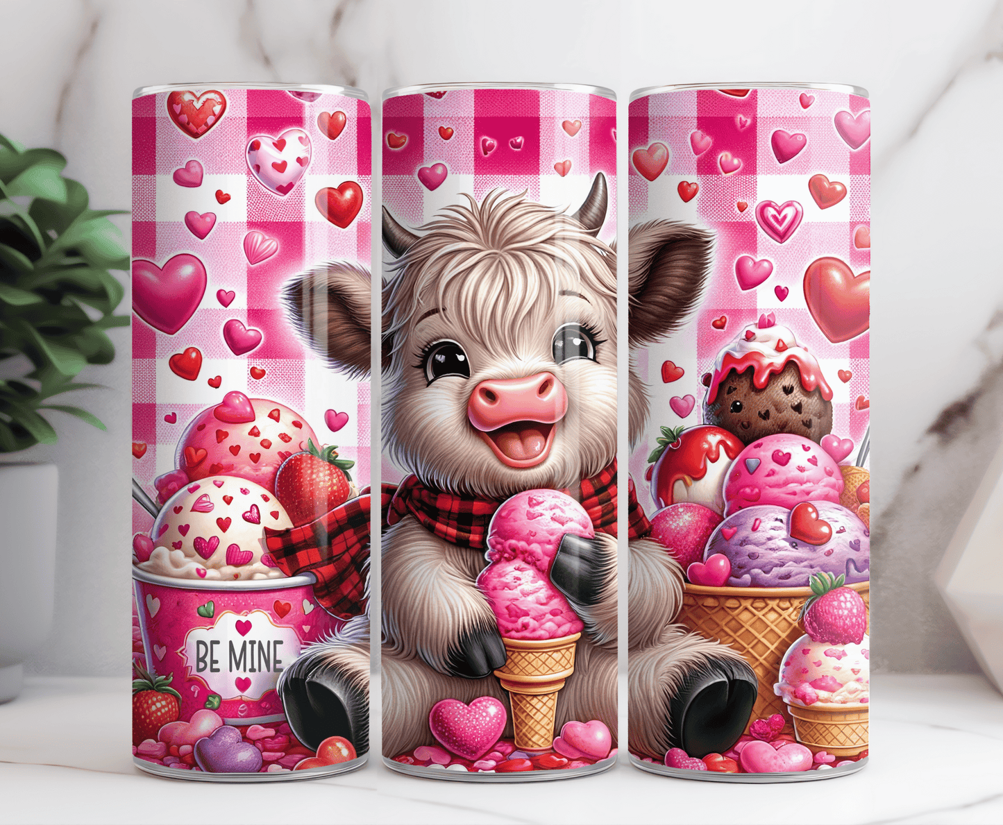 Highland cow ice cream 20 oz tumbler