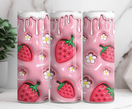 Strawberry daisy valentine 20 oz tumbler