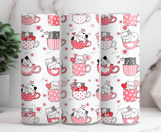 Cat cup valentine 20 oz tumbler