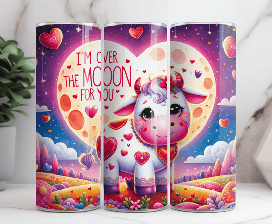 Over the moon cow valentine 20 oz tumbler