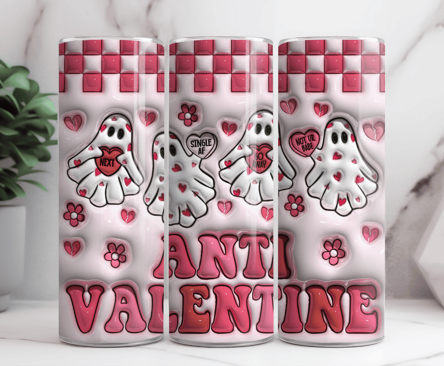 Ghost anti valentine 20 oz tumbler