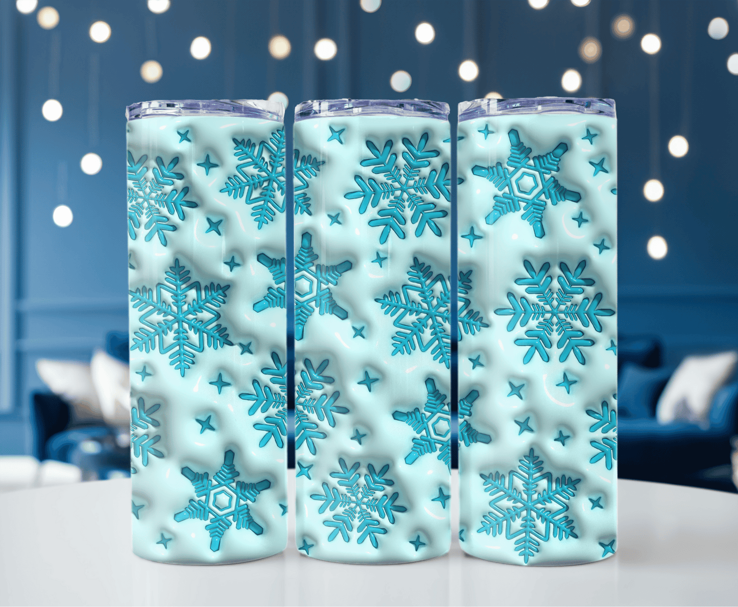 Blue snowflake tumbler