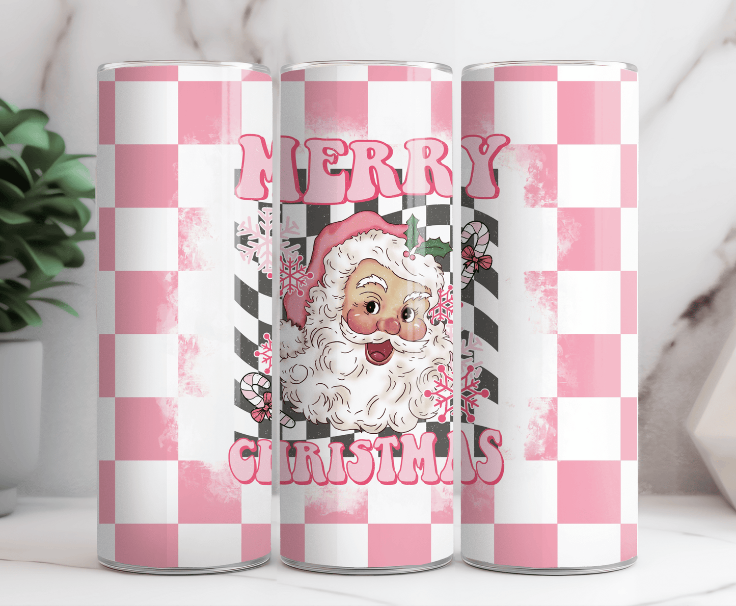 Pink Santa tumbler